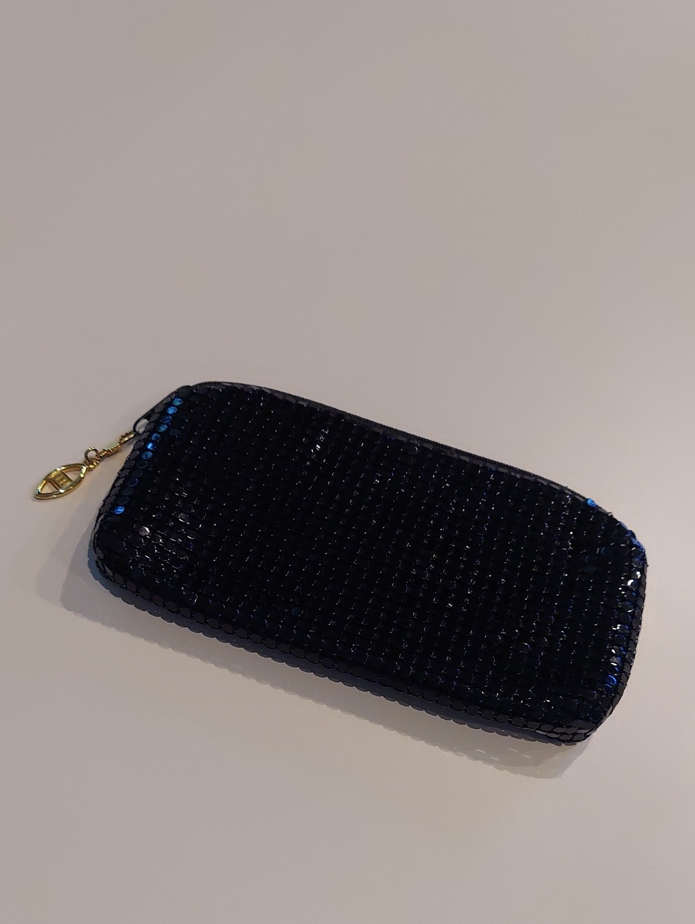 Vintage Black Metal Zip Clutch